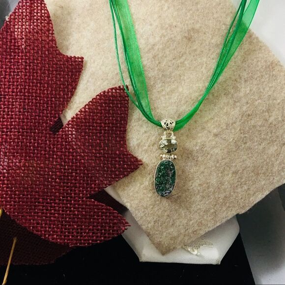 Natural Green Uvarovite Garnet Pendant - Picture 4 of 9